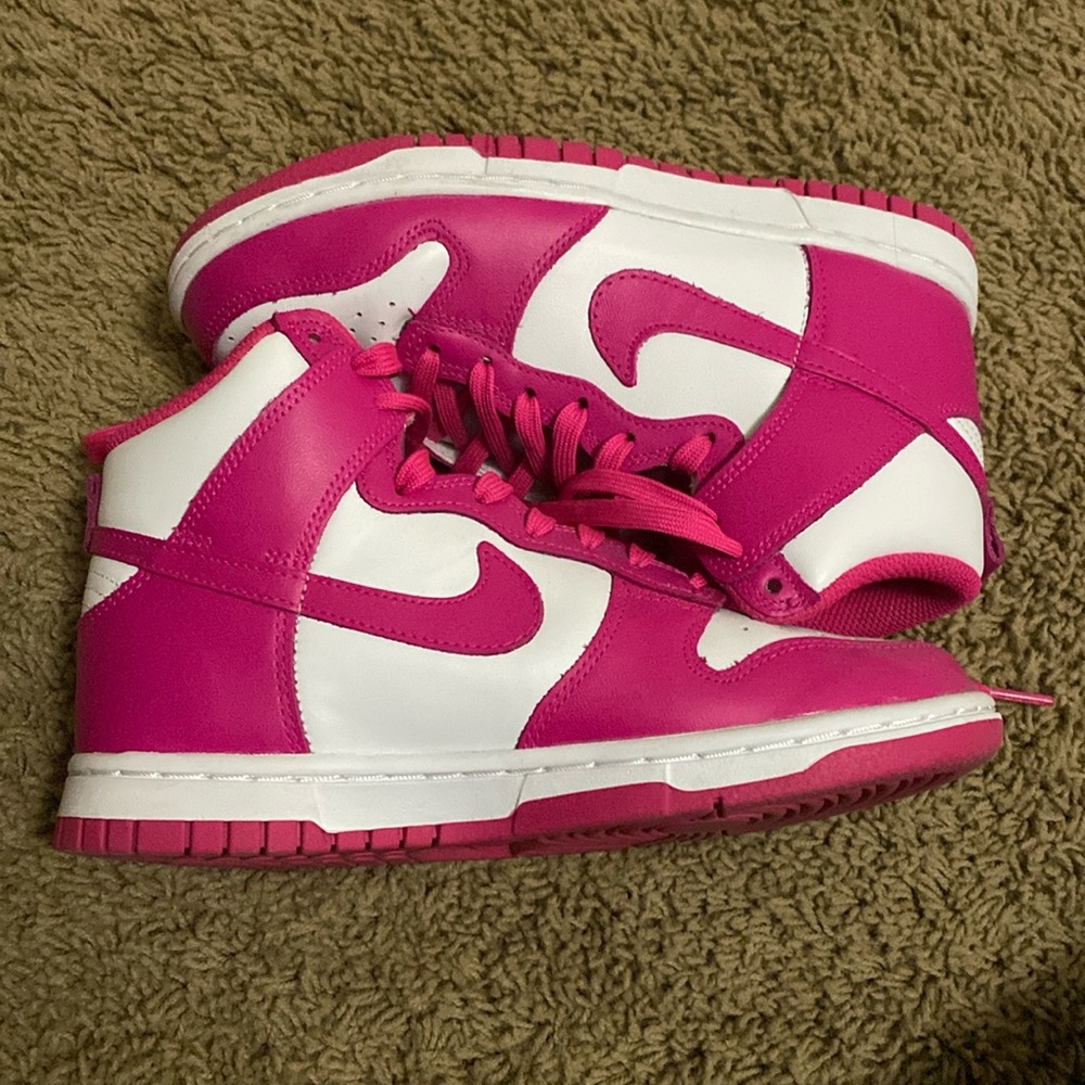 Hot pink Nike high dunks size 5.5